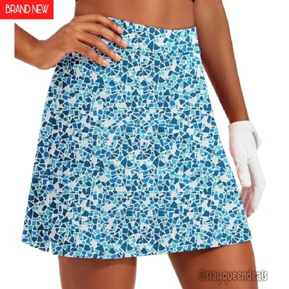 16" Athletic Skort with Pockets & Silicone Grippers for Golf Tennis Running - Picture 2 of 8